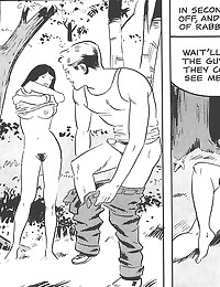 Erotic sex outdoors in comic
