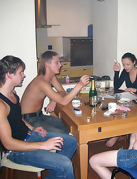 Teen foursome after drinking