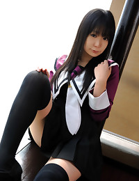 Cute Japanese girl in stockings