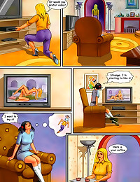 Lesbian sex in colorful comic