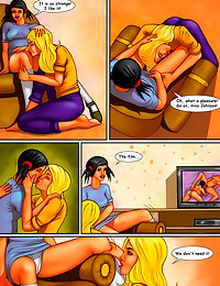 Lesbian sex in colorful comic