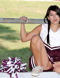 Shyla Jennings - The sexy cheerleader in pigtails shows her tits