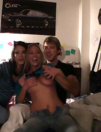 Awesome hot fucking russian babe gets fucked and creamed on in these hot group sex college dorm room fucking fun pics
