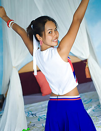 Asian cheerleader girl
