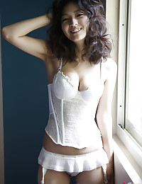 Yuka Hirata is looking hot as hell in her white lingerie today.