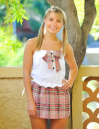Teen in a cute skirt