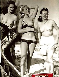 Real vintage naked chicks playing outdoors