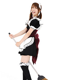 Asian Teen In Maid Outfit