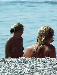 Naked gals on the beach
