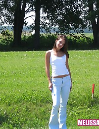 Melissa Doll - Girl in tight pants walking down the country road